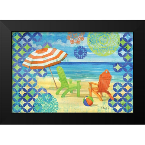 Geo Beach III Black Modern Wood Framed Art Print by Brent, Paul