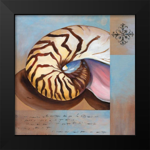 Sanibel Nautilus Black Modern Wood Framed Art Print by Brent, Paul
