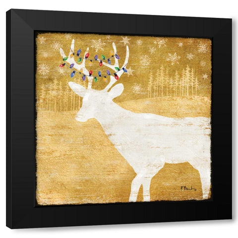 Gold Holiday II Black Modern Wood Framed Art Print with Double Matting by Brent, Paul