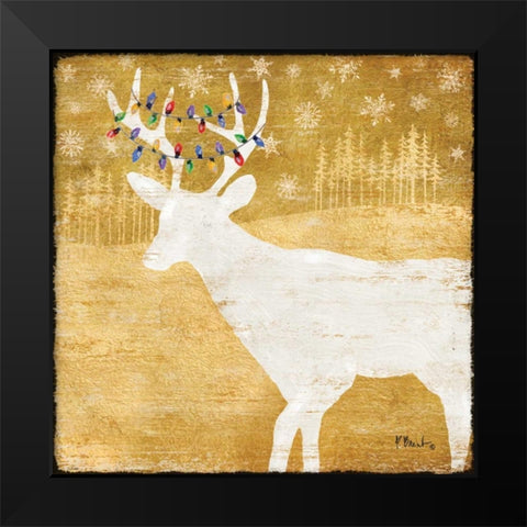 Gold Holiday II Black Modern Wood Framed Art Print by Brent, Paul