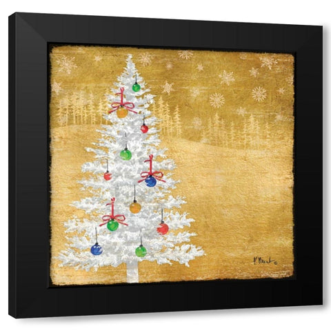 Gold Holiday V Black Modern Wood Framed Art Print with Double Matting by Brent, Paul