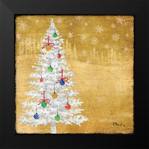 Gold Holiday V Black Modern Wood Framed Art Print by Brent, Paul