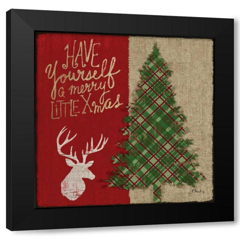 Tartan Holiday I Black Modern Wood Framed Art Print with Double Matting by Brent, Paul
