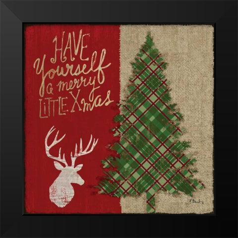 Tartan Holiday I Black Modern Wood Framed Art Print by Brent, Paul