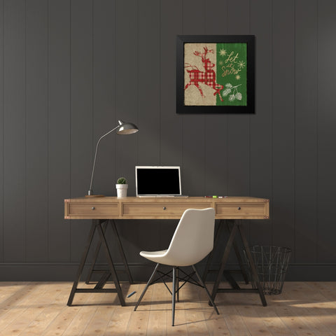 Tartan Holiday II Black Modern Wood Framed Art Print by Brent, Paul