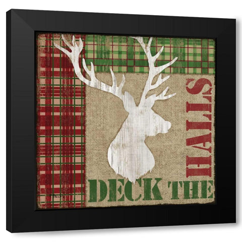 Holly Jolly Lodge III Black Modern Wood Framed Art Print with Double Matting by Brent, Paul