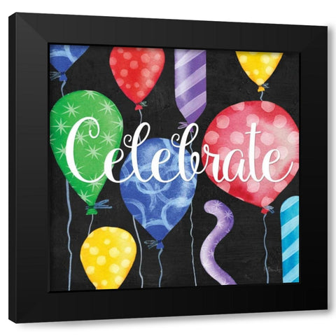 Celebration Balloons I Black Modern Wood Framed Art Print with Double Matting by Brent, Paul