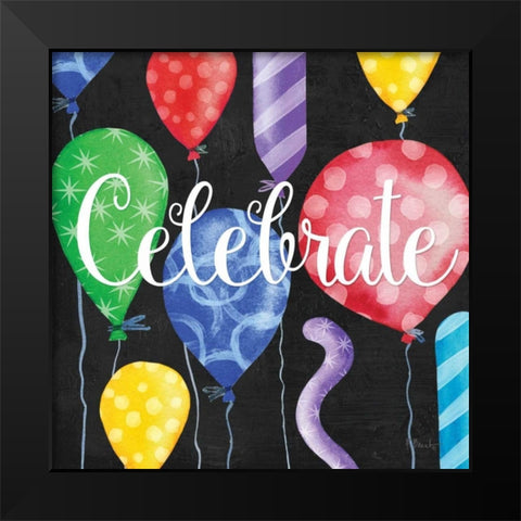 Celebration Balloons I Black Modern Wood Framed Art Print by Brent, Paul