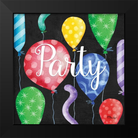 Celebration Balloons II Black Modern Wood Framed Art Print by Brent, Paul