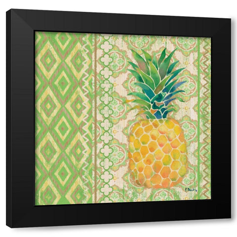 Fruit Ikat I Black Modern Wood Framed Art Print with Double Matting by Brent, Paul