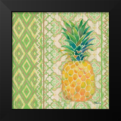 Fruit Ikat I Black Modern Wood Framed Art Print by Brent, Paul