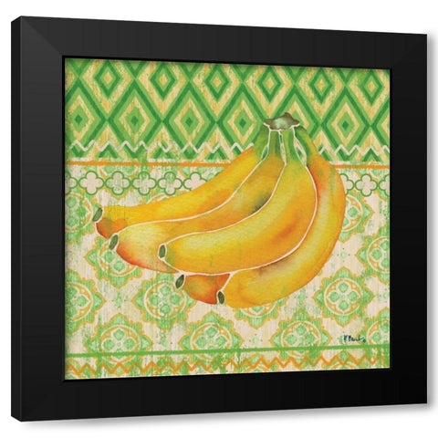 Fruit Ikat III Black Modern Wood Framed Art Print by Brent, Paul