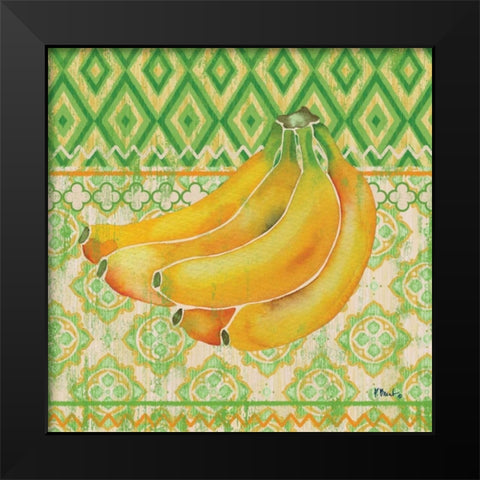 Fruit Ikat III Black Modern Wood Framed Art Print by Brent, Paul