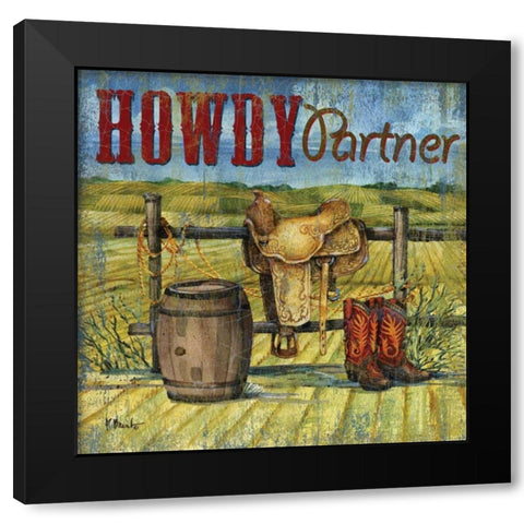Howdy Partner I Black Modern Wood Framed Art Print with Double Matting by Brent, Paul
