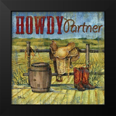 Howdy Partner I Black Modern Wood Framed Art Print by Brent, Paul