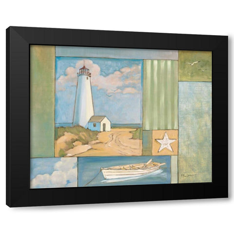 Lighthouse Collage I Black Modern Wood Framed Art Print with Double Matting by Brent, Paul