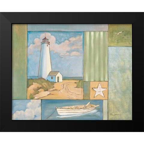 Lighthouse Collage I Black Modern Wood Framed Art Print by Brent, Paul