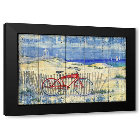 Red Beach Cruiser Black Modern Wood Framed Art Print with Double Matting by Brent, Paul