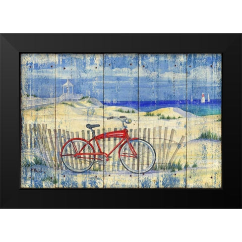 Red Beach Cruiser Black Modern Wood Framed Art Print by Brent, Paul