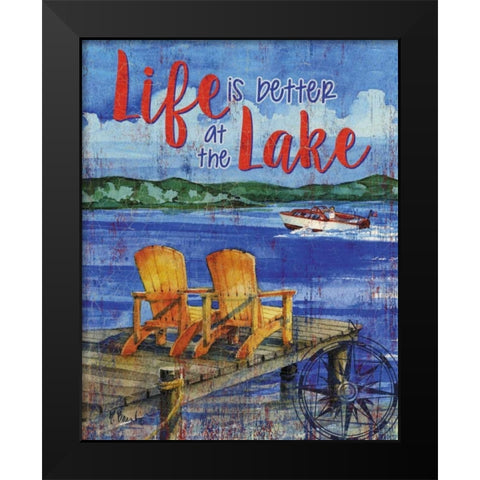 Lake Time Vertical II Black Modern Wood Framed Art Print by Brent, Paul