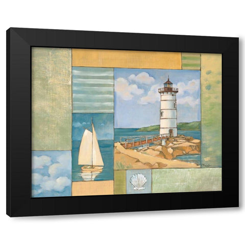 Lighthouse Collage II Black Modern Wood Framed Art Print with Double Matting by Brent, Paul