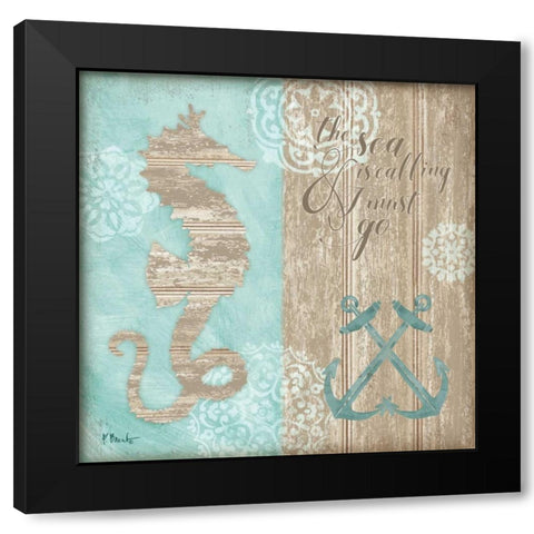 Beach Boardwalk I Black Modern Wood Framed Art Print with Double Matting by Brent, Paul