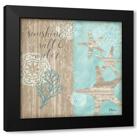 Beach Boardwalk II Black Modern Wood Framed Art Print by Brent, Paul