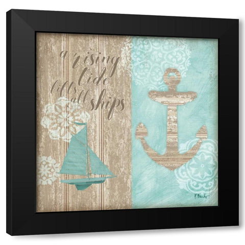 Beach Boardwalk IV Black Modern Wood Framed Art Print with Double Matting by Brent, Paul