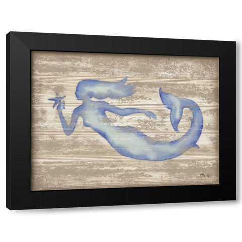 Providence Mermaid Black Modern Wood Framed Art Print with Double Matting by Brent, Paul