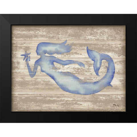 Providence Mermaid Black Modern Wood Framed Art Print by Brent, Paul