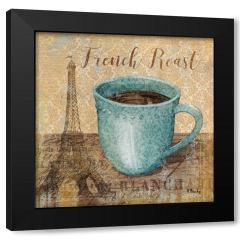 Bonjour Cafe I Black Modern Wood Framed Art Print with Double Matting by Brent, Paul