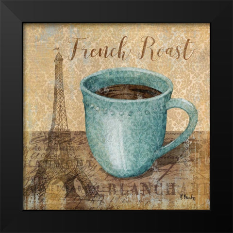 Bonjour Cafe I Black Modern Wood Framed Art Print by Brent, Paul