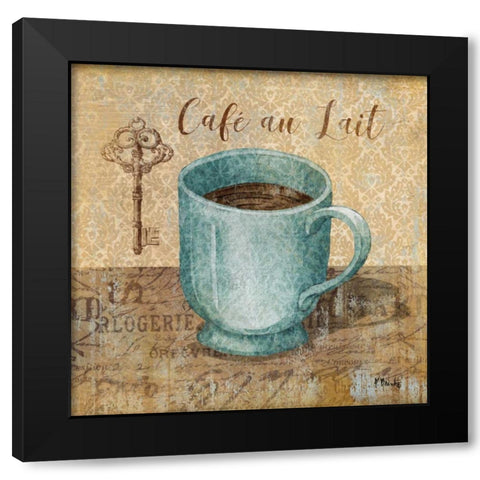 Bonjour Cafe III Black Modern Wood Framed Art Print with Double Matting by Brent, Paul