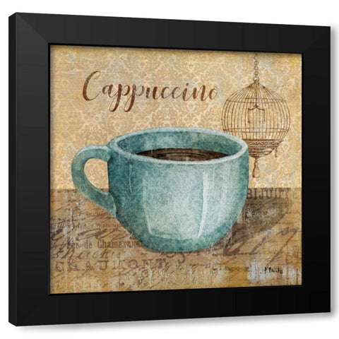 Bonjour Cafe IV Black Modern Wood Framed Art Print with Double Matting by Brent, Paul