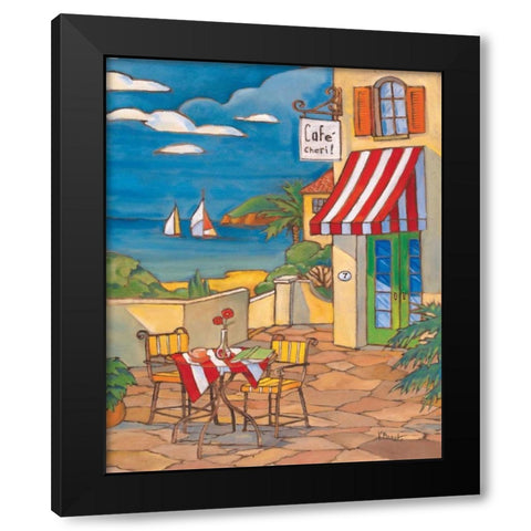 Cafe Cheri Black Modern Wood Framed Art Print with Double Matting by Brent, Paul
