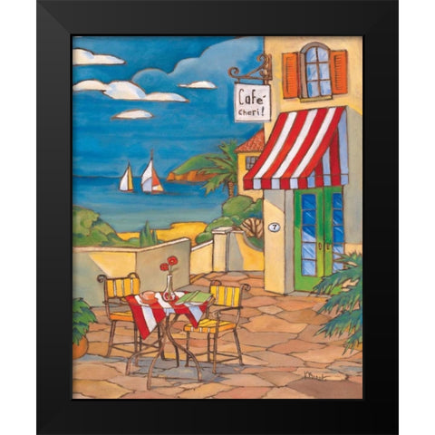 Cafe Cheri Black Modern Wood Framed Art Print by Brent, Paul