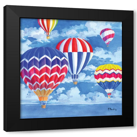 Balloons I Black Modern Wood Framed Art Print with Double Matting by Brent, Paul