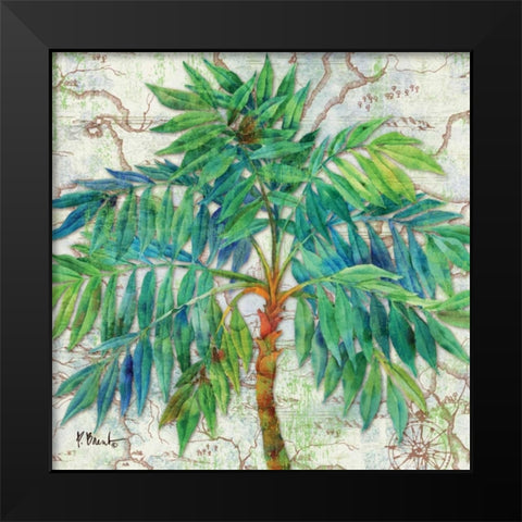Aqueous Palm I Black Modern Wood Framed Art Print by Brent, Paul