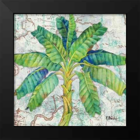 Aqueous Palm II Black Modern Wood Framed Art Print by Brent, Paul
