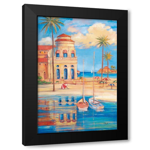 Beach Club I Black Modern Wood Framed Art Print with Double Matting by Brent, Paul
