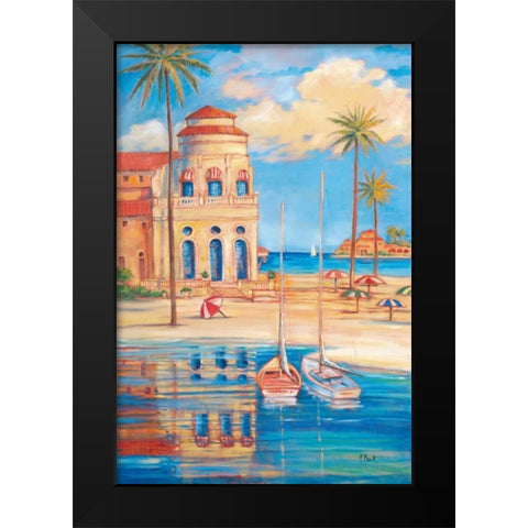 Beach Club I Black Modern Wood Framed Art Print by Brent, Paul