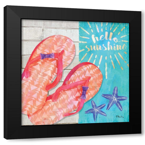Sunshine Sandals I Black Modern Wood Framed Art Print by Brent, Paul