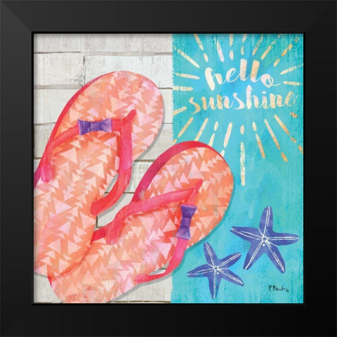 Sunshine Sandals I Black Modern Wood Framed Art Print by Brent, Paul