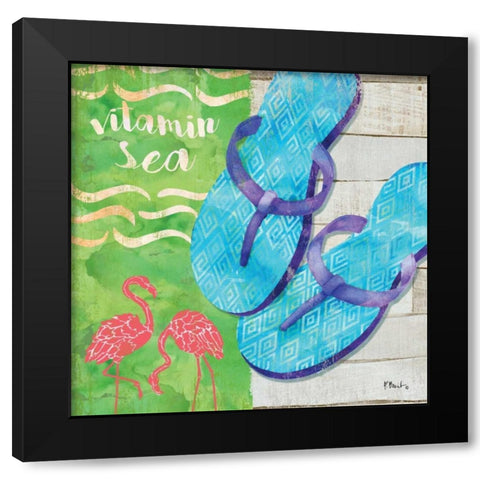 Sunshine Sandals II Black Modern Wood Framed Art Print with Double Matting by Brent, Paul