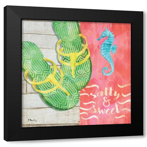 Sunshine Sandals III Black Modern Wood Framed Art Print by Brent, Paul