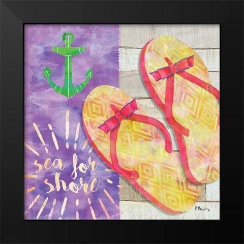 Sunshine Sandals IV Black Modern Wood Framed Art Print by Brent, Paul