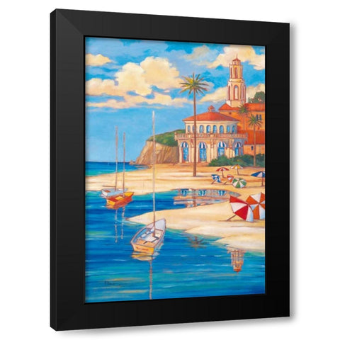 Beach Club II Black Modern Wood Framed Art Print with Double Matting by Brent, Paul