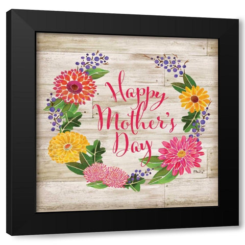 Happy Mothers Day Black Modern Wood Framed Art Print with Double Matting by Brent, Paul