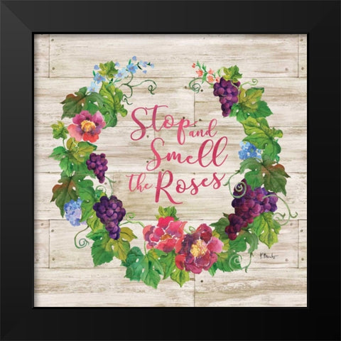 Smell the Roses Black Modern Wood Framed Art Print by Brent, Paul