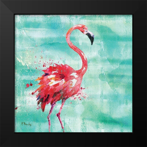 Arianna Flamingo I Black Modern Wood Framed Art Print by Brent, Paul